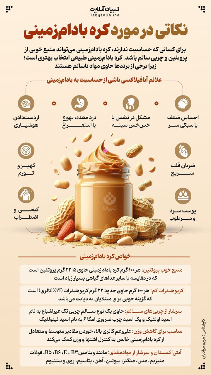 اینفوگرافیک کره بادام زمینی