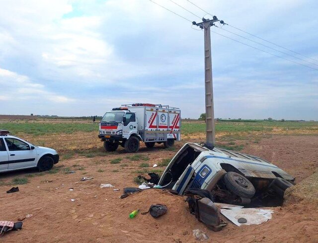 واژگونی مرگبار مینی بوس در حوالی ورامین