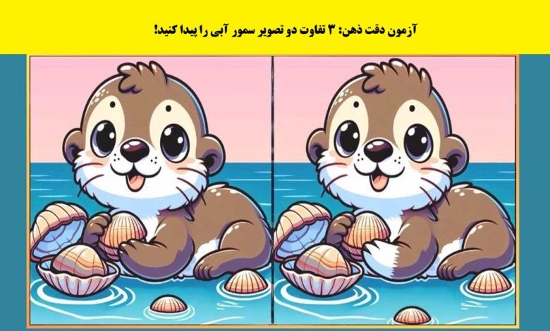 تست هوش با جواب | تفاوت دو تصویر سمور آبی را پیدا کنید!