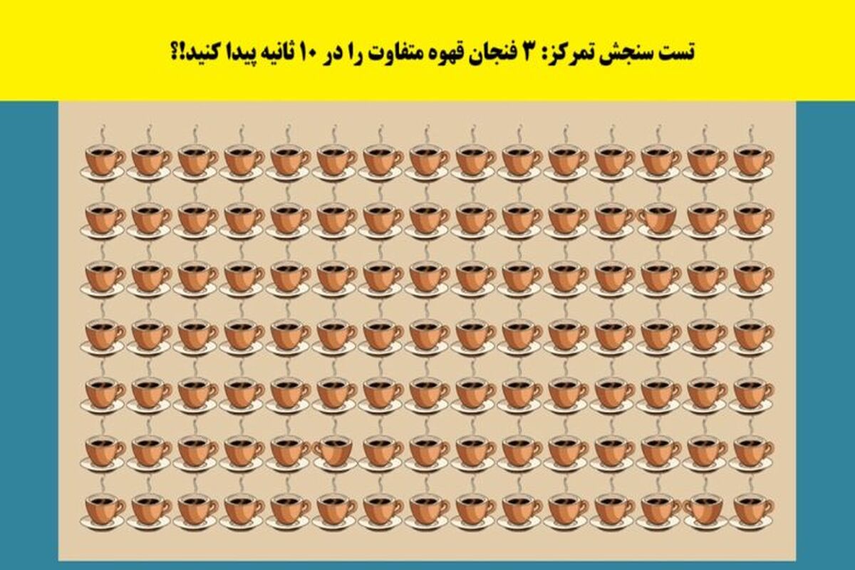تست تمرکز با فنجان | در ۱۰ ثانیه قدرت تمرکزتان را به چالش بکشید!