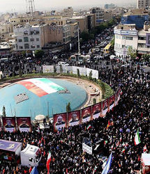 ببینید | نداى «حیدر حیدر» مردم ایران در تشییع پیکر مطهر شهداى اقتدار