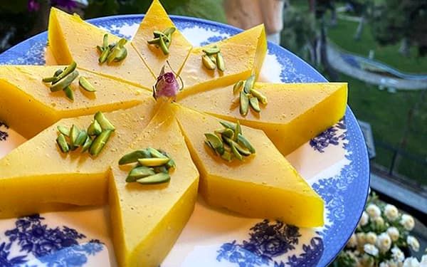 طرز تهیه مسقطی زعفرانی به روش بازاری | راز خوشمزه شدن مسقطی خانگی