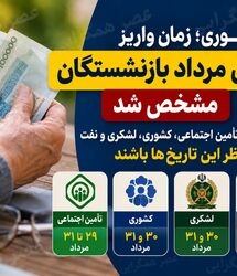 زمان‌بندی جدید واریز حقوق بازنشستگان در مرداد ماه | واریز حقوق بازنشستگان از شنبه
