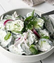 طرز تهیه سالاد خیار یونانی  / خنک، ترد و خوش عطر مثل یک عصر تابستانی در یونان