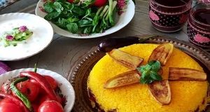 طرز تهیه بادمجان پلو قزوینی | طعم بی‌نظیر پلوی مخلوط رستورانی 